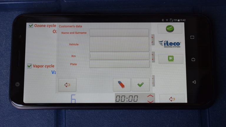 Ozone - Smartphone app avvio ciclo di sanificazione